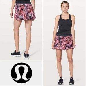 Lululemon Pace Rival Shorts Skirt Skort Tennis Sun Dazed Multi Pink Size 8 Tall